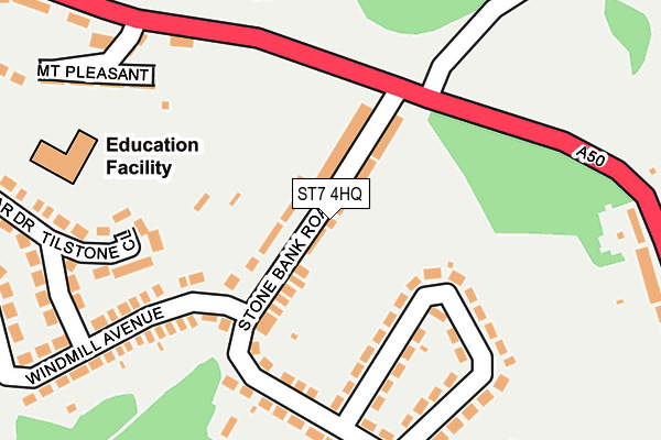 ST7 4HQ map - OS OpenMap – Local (Ordnance Survey)