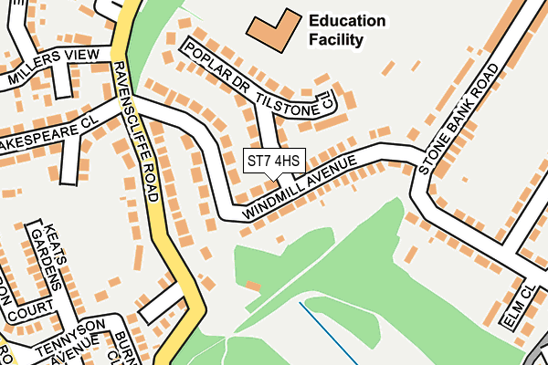 ST7 4HS map - OS OpenMap – Local (Ordnance Survey)