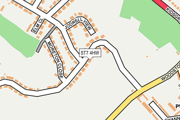 ST7 4HW map - OS OpenMap – Local (Ordnance Survey)