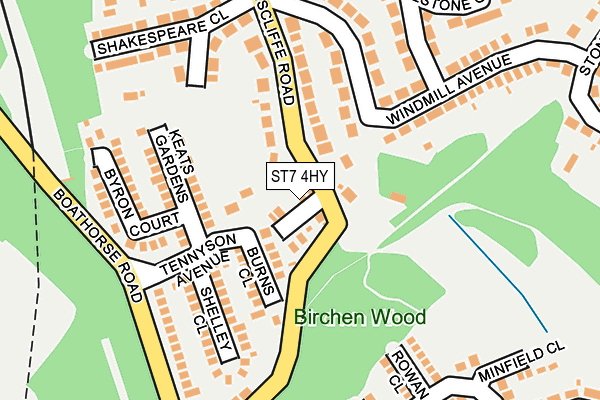 ST7 4HY map - OS OpenMap – Local (Ordnance Survey)