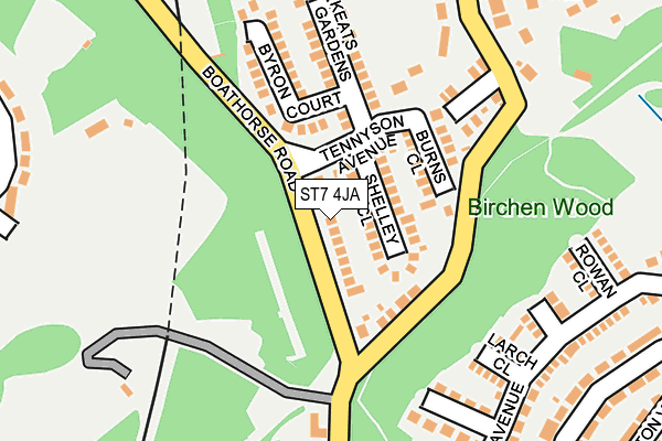 ST7 4JA map - OS OpenMap – Local (Ordnance Survey)