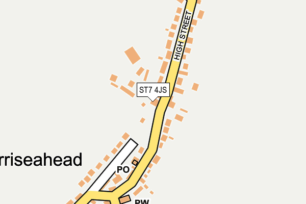 ST7 4JS map - OS OpenMap – Local (Ordnance Survey)