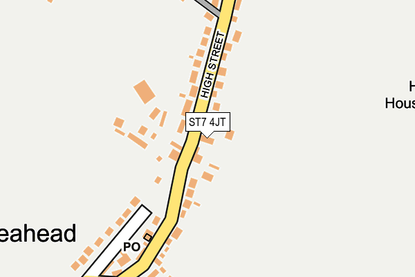 ST7 4JT map - OS OpenMap – Local (Ordnance Survey)