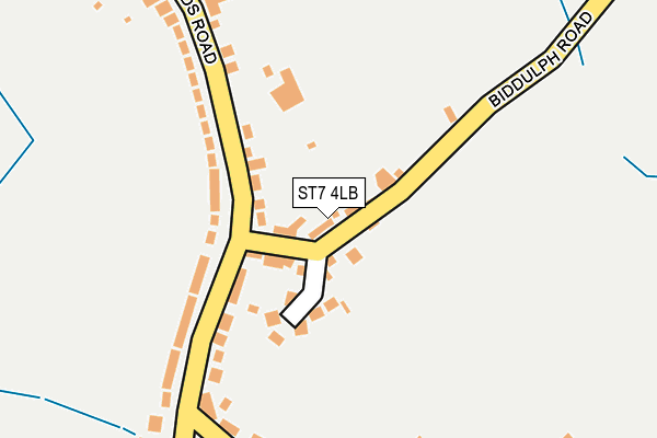 ST7 4LB map - OS OpenMap – Local (Ordnance Survey)