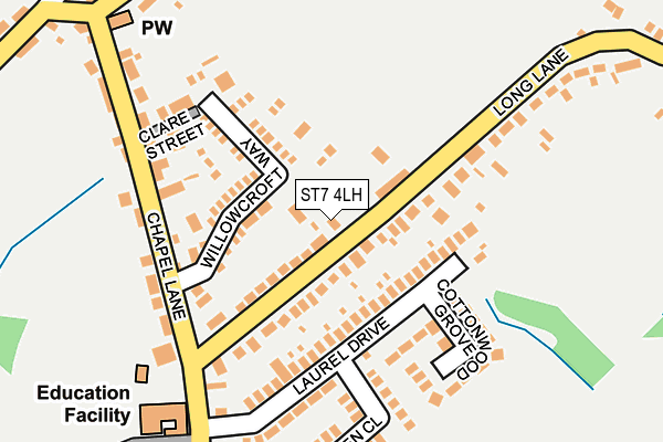 ST7 4LH map - OS OpenMap – Local (Ordnance Survey)