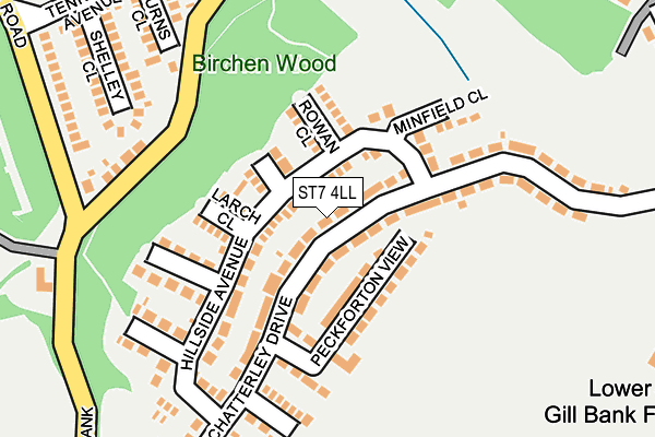 ST7 4LL map - OS OpenMap – Local (Ordnance Survey)