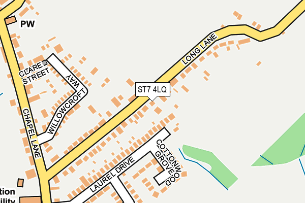 ST7 4LQ map - OS OpenMap – Local (Ordnance Survey)