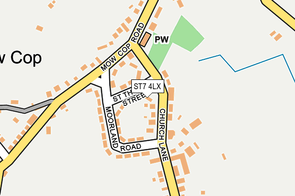 ST7 4LX map - OS OpenMap – Local (Ordnance Survey)