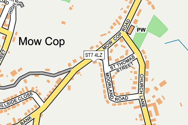 ST7 4LZ map - OS OpenMap – Local (Ordnance Survey)