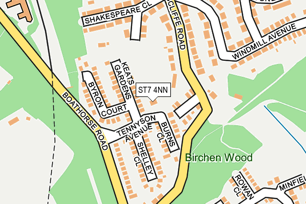 ST7 4NN map - OS OpenMap – Local (Ordnance Survey)