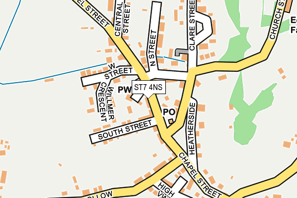 ST7 4NS map - OS OpenMap – Local (Ordnance Survey)