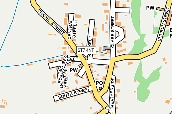 ST7 4NT map - OS OpenMap – Local (Ordnance Survey)