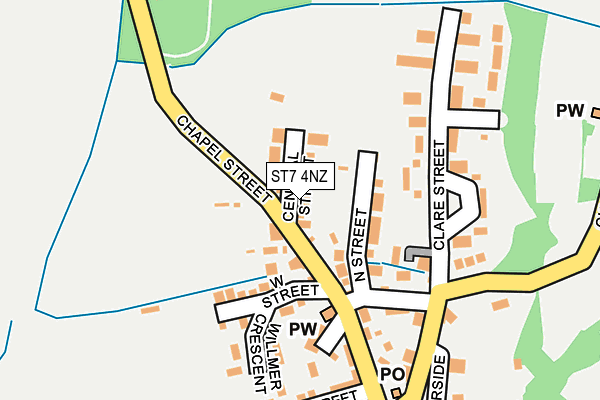 ST7 4NZ map - OS OpenMap – Local (Ordnance Survey)