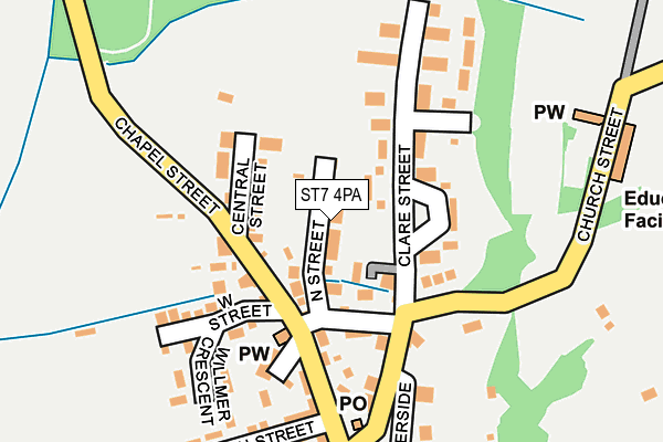 ST7 4PA map - OS OpenMap – Local (Ordnance Survey)