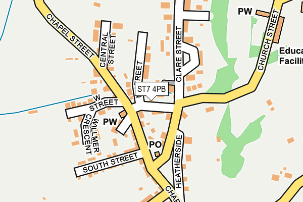 ST7 4PB map - OS OpenMap – Local (Ordnance Survey)