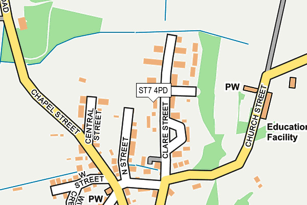 ST7 4PD map - OS OpenMap – Local (Ordnance Survey)