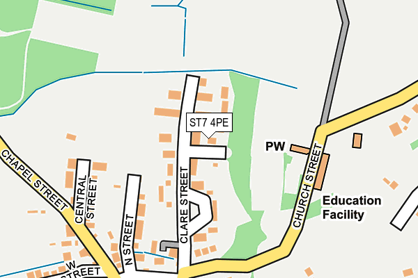 ST7 4PE map - OS OpenMap – Local (Ordnance Survey)