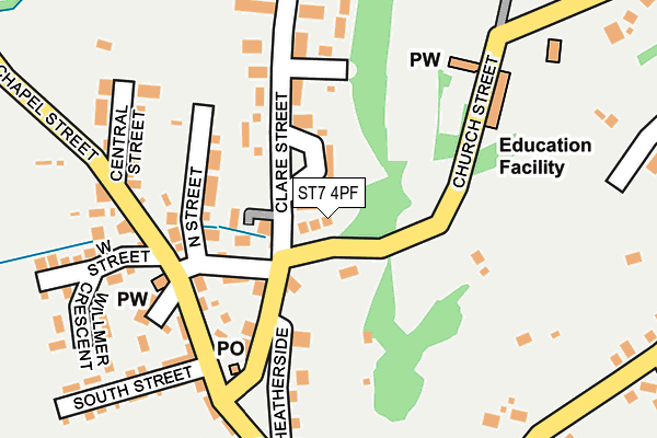 ST7 4PF map - OS OpenMap – Local (Ordnance Survey)