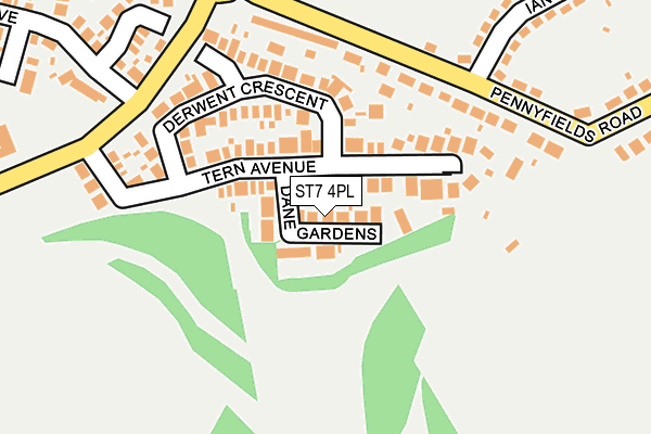 ST7 4PL map - OS OpenMap – Local (Ordnance Survey)