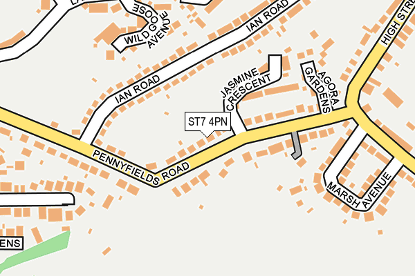 ST7 4PN map - OS OpenMap – Local (Ordnance Survey)