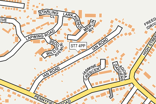 ST7 4PP map - OS OpenMap – Local (Ordnance Survey)