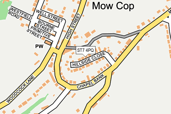 ST7 4PQ map - OS OpenMap – Local (Ordnance Survey)
