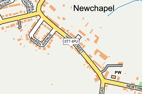 ST7 4PU map - OS OpenMap – Local (Ordnance Survey)