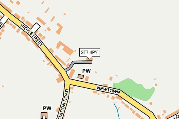 ST7 4PY map - OS OpenMap – Local (Ordnance Survey)