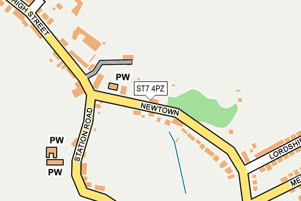 ST7 4PZ map - OS OpenMap – Local (Ordnance Survey)