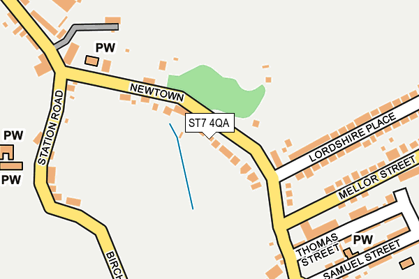ST7 4QA map - OS OpenMap – Local (Ordnance Survey)