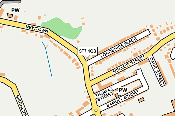 ST7 4QB map - OS OpenMap – Local (Ordnance Survey)