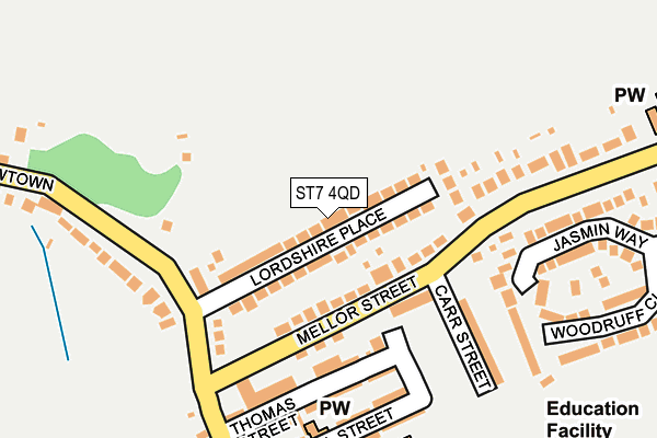 ST7 4QD map - OS OpenMap – Local (Ordnance Survey)