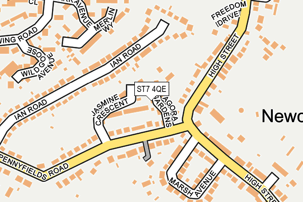 ST7 4QE map - OS OpenMap – Local (Ordnance Survey)