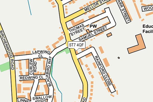 ST7 4QF map - OS OpenMap – Local (Ordnance Survey)