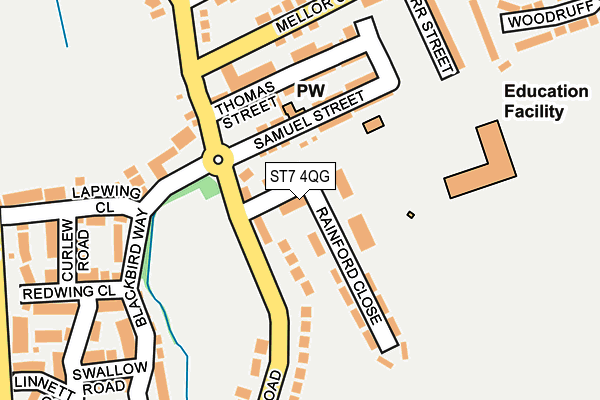 ST7 4QG map - OS OpenMap – Local (Ordnance Survey)