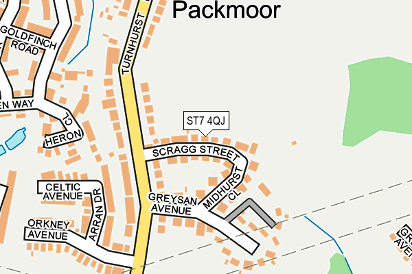 ST7 4QJ map - OS OpenMap – Local (Ordnance Survey)