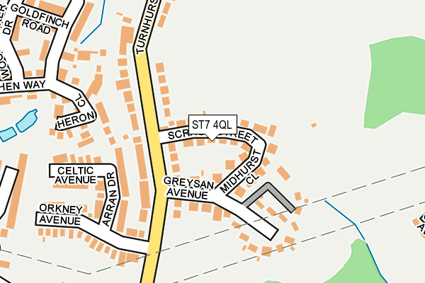 ST7 4QL map - OS OpenMap – Local (Ordnance Survey)