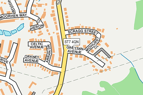 ST7 4QN map - OS OpenMap – Local (Ordnance Survey)
