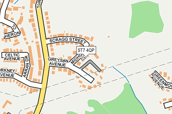 ST7 4QP map - OS OpenMap – Local (Ordnance Survey)