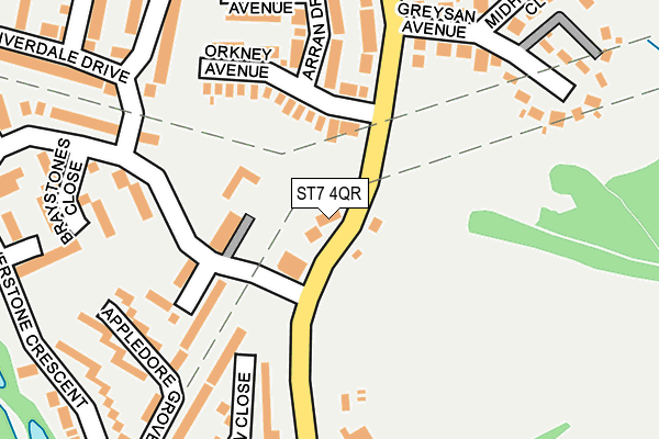 ST7 4QR map - OS OpenMap – Local (Ordnance Survey)