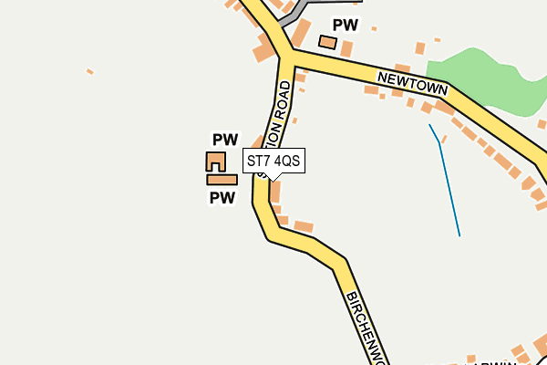 ST7 4QS map - OS OpenMap – Local (Ordnance Survey)