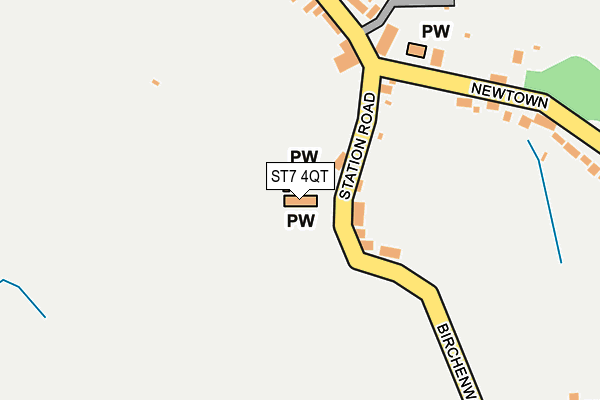 ST7 4QT map - OS OpenMap – Local (Ordnance Survey)