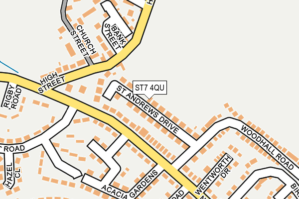 ST7 4QU map - OS OpenMap – Local (Ordnance Survey)