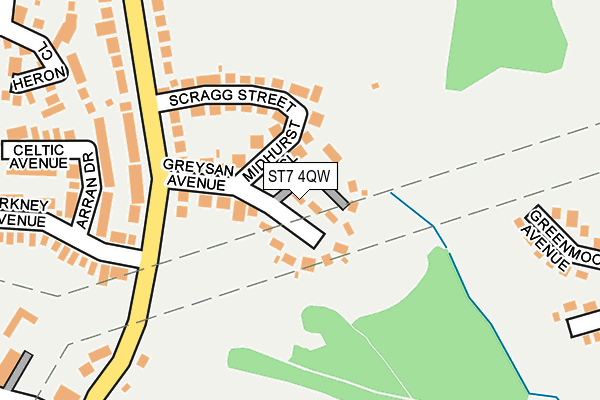 ST7 4QW map - OS OpenMap – Local (Ordnance Survey)