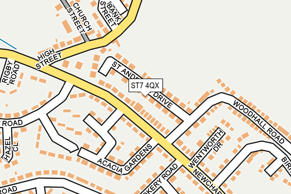 ST7 4QX map - OS OpenMap – Local (Ordnance Survey)