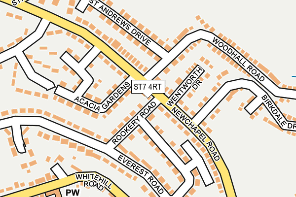 ST7 4RT map - OS OpenMap – Local (Ordnance Survey)