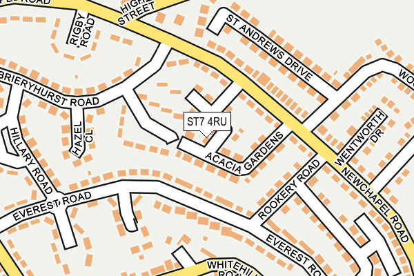 ST7 4RU map - OS OpenMap – Local (Ordnance Survey)