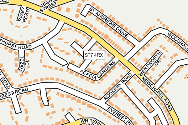 ST7 4RX map - OS OpenMap – Local (Ordnance Survey)