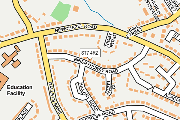 ST7 4RZ map - OS OpenMap – Local (Ordnance Survey)