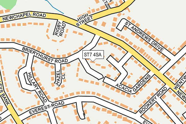 ST7 4SA map - OS OpenMap – Local (Ordnance Survey)